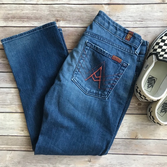 7 For All Mankind Crop “A” Pocket Jeans Size 28 EUC - Picture 2 of 8